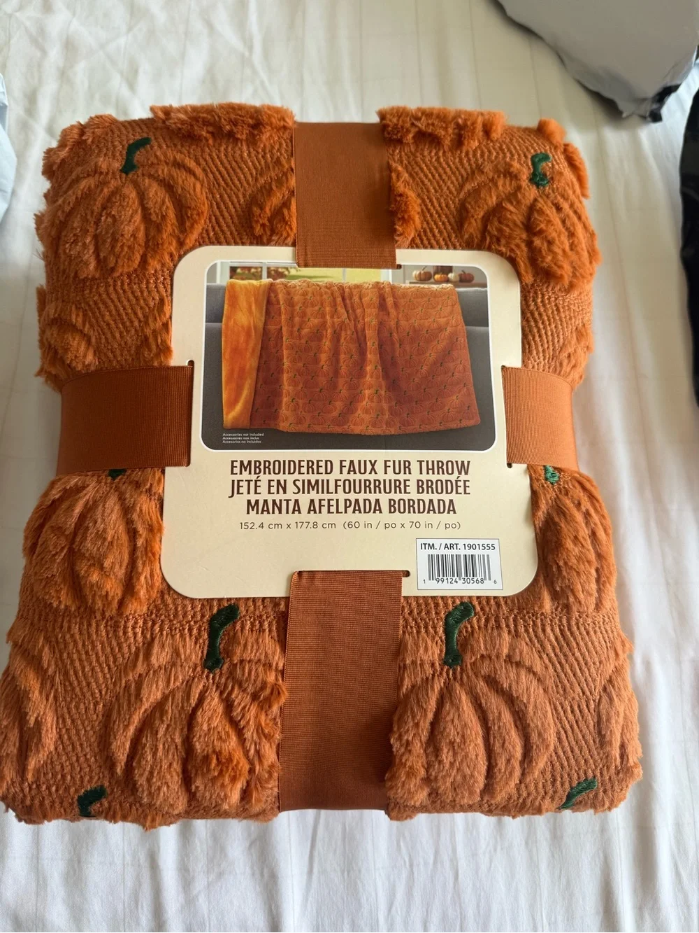 Northwest Orange Faux Fur Pumpkin Accent Throw